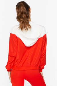 FIERY RED/WHITE Active Hooded Zip-Up Windbreaker Jacket, image 3