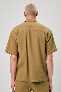 BROWN Seersucker Button-Front Shirt, image 3