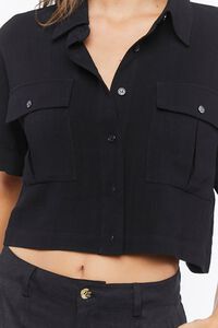 BLACK Cropped Boxy-Fit Shirt, image 5