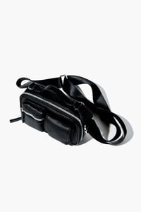 BLACK Pebbled Faux Leather Crossbody Bag, image 4