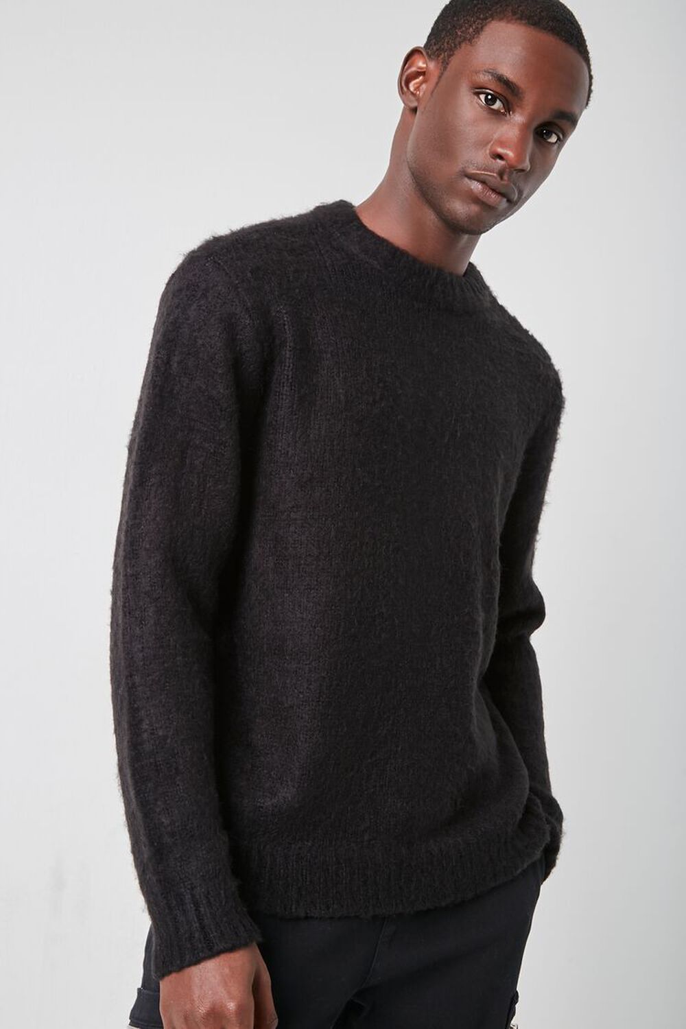 BLACK Brushed Purl Knit Sweater, image 1