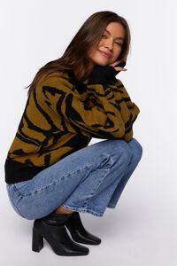 BLACK/CAMEL Abstract Striped Sweater, image 1