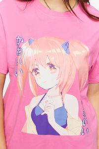 PINK/MULTI Anime Character Graphic Tee, image 5