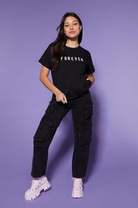 BLACK/WHITE Embroidered Forever Tee, image 5