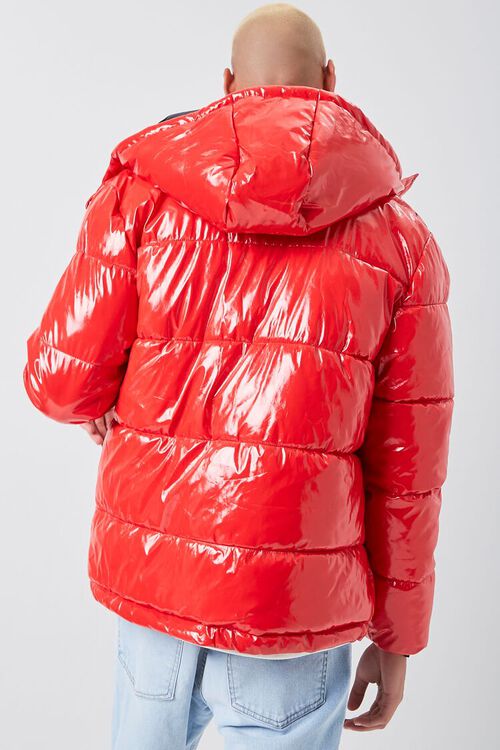 RED Hooded Zip-Up Puffer Jacket, image 3