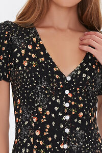 BLACK/MULTI Floral Fit & Flare Mini Dress, image 5