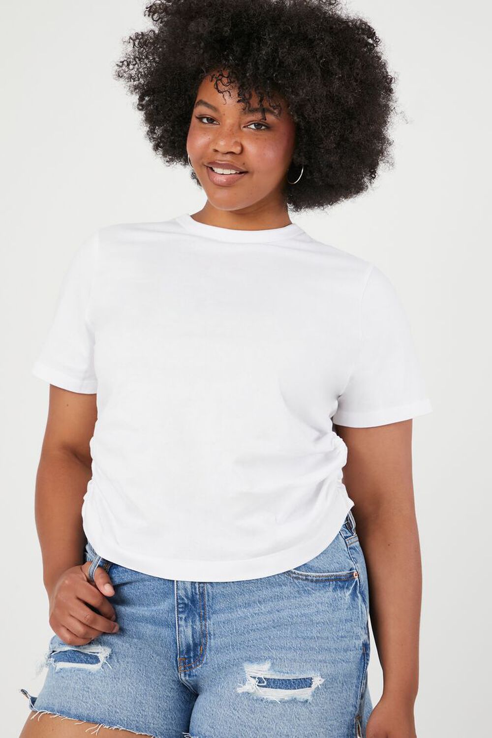 Plus Size Ruched Crew Tee