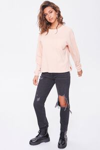 DUSTY PINK Waffle Knit Pocket Top, image 4