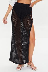 BLACK Crochet M-Slit Maxi Skirt, image 2