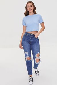 BLUE Cutout Cropped Tee, image 4