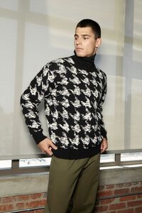 BLACK/WHITE Houndstooth Drop-Sleeve Sweater, image 2