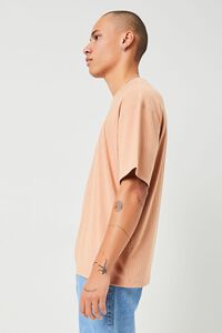 LIGHT BROWN Ribbed Crew Neck Tee, image 2