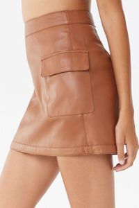 Faux Leather Cargo Mini Skirt, image 2