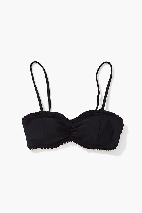 BLACK Ruffled Bralette Bikini Top, image 4