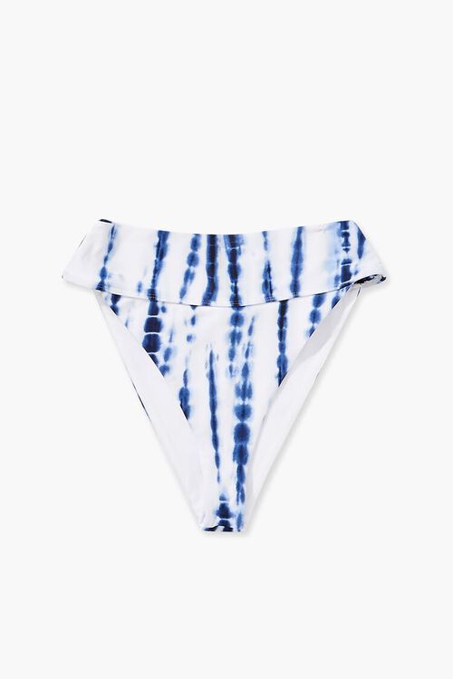 NAVY/WHITE Tie-Dye High-Waist Bikini Bottoms, image 6