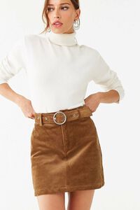 Belted Corduroy Mini Skirt, image 1