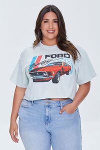 MINT/MULTI Plus Size Ford Mustang Graphic Tee, image 1