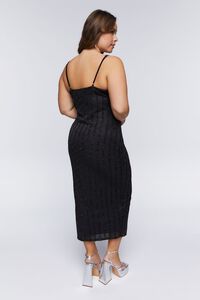 BLACK Plus Size Beaded-Trim Midi Dress, image 3