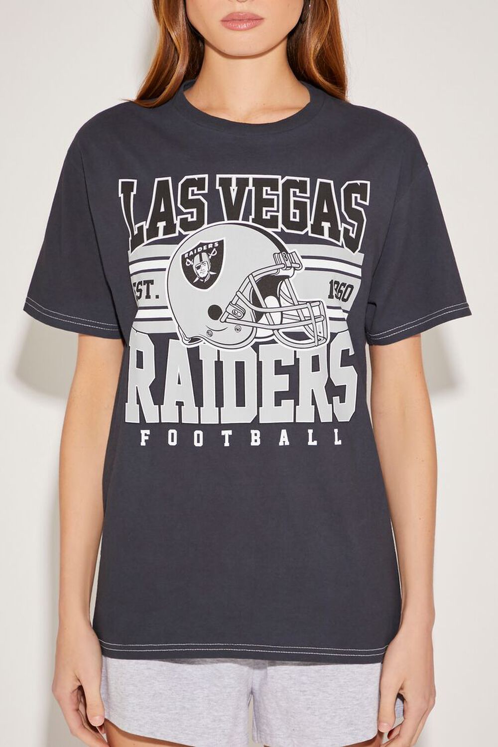 T-shirt oversize grafica con logo mono Las Vegas Raiders - Donna
