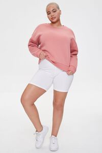 ROSE Plus Size Fleece Crew Neck Sweatshirt, image 4