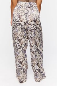 TAN/MULTI Plus Size Abstract Marble Print Pants, image 4