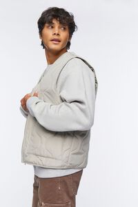 TAUPE Quilted Zip-Up Vest, image 3