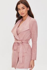 BLUSH Belted Faux Suede Wrap Jacket, image 2