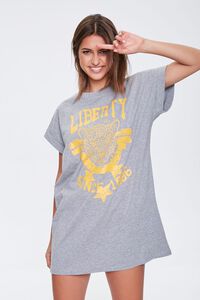 HEATHER GREY Liberty Graphic T-Shirt Dress, image 1