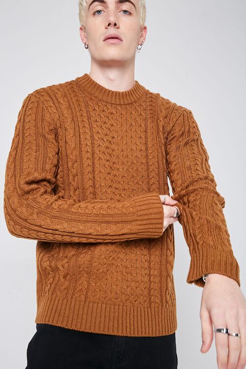 CAMEL Cable Knit Dropped-Sleeve Sweater, image 2