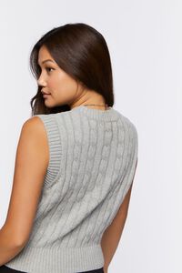 HEATHER GREY Cable Knit Sweater Vest, image 4