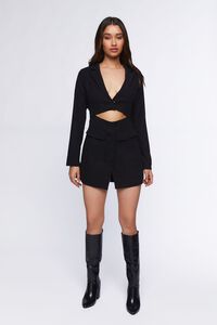 BLACK Twill Cutout Blazer Mini Dress, image 4