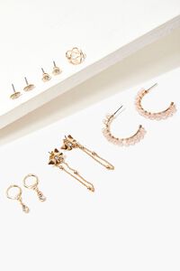 PINK/GOLD Variety Stud & Drop Earring Set, image 1