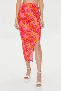 PINK/MULTI Tropical Print Crop Top & Skirt Set, image 6