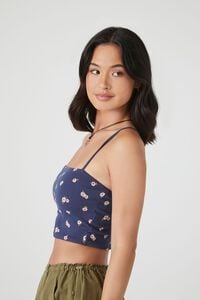 BLUE/MULTI Floral Print Cropped Cami, image 2