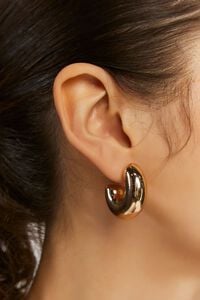 GOLD Thick Open-End Earrings, image 1