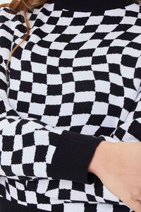 BLACK/WHITE Checkered Drop-Sleeve Sweater, image 5