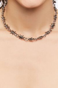 SILVER Barbed Wire Chain Necklace, image 1