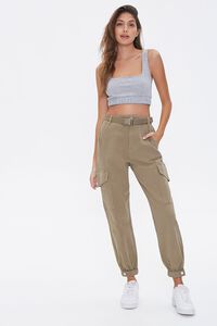 OLIVE Belted Cargo Ankle Pants, image 1