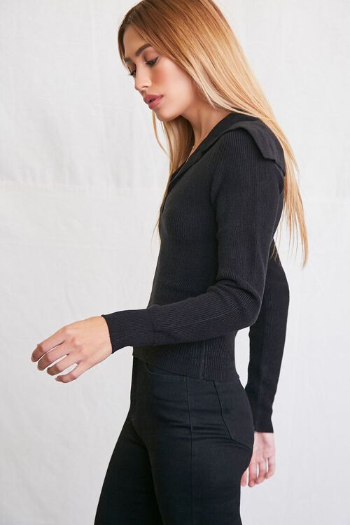 BLACK Sweater-Knit Crop Top, image 2