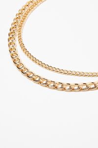 GOLD Layered Curb Chain Necklace, image 1