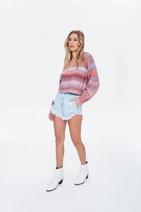 RUST/MULTI Striped V-Neck Sweater, image 4