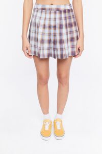 CLOUD/MULTI Pleated Plaid Mini Skirt, image 2