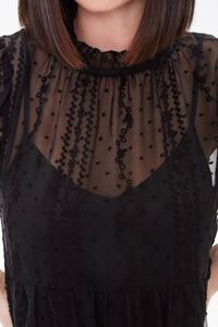 BLACK Lace Trapeze Mini Dress, image 5