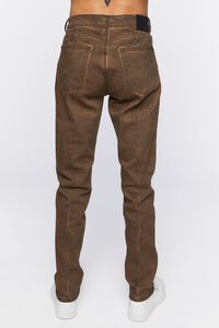 DARK BROWN Split-Hem Slim-Fit Jeans, image 4