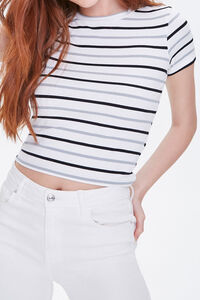 Striped Ribbed Knit Tee, image 5