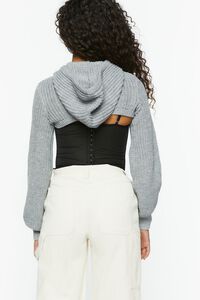 HEATHER GREY Super Cropped Hooded Sweater, image 3