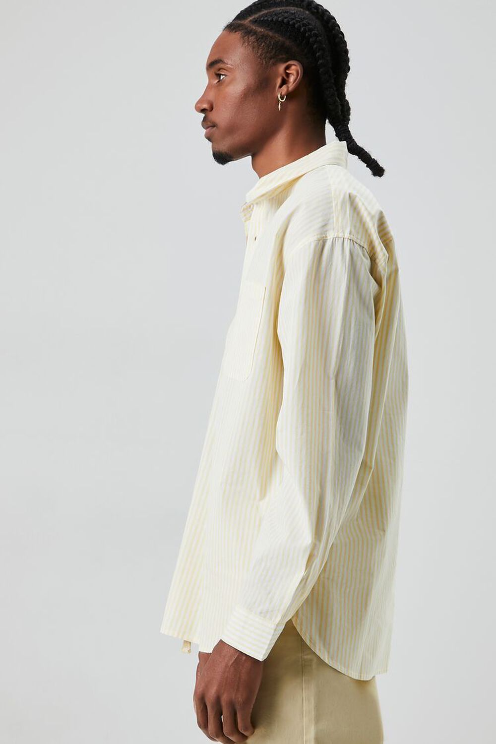 YELLOW/WHITE Striped Button-Front Shirt, image 2
