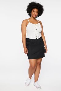 BLACK Plus Size Linen-Blend Mini Skirt, image 5