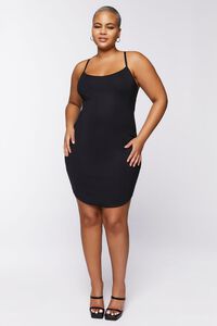 BLACK Plus Size Ponte Knit Mini Dress, image 4
