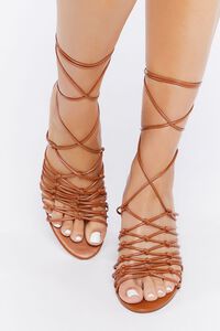 TAN Faux Leather Lace-Up Heels, image 4